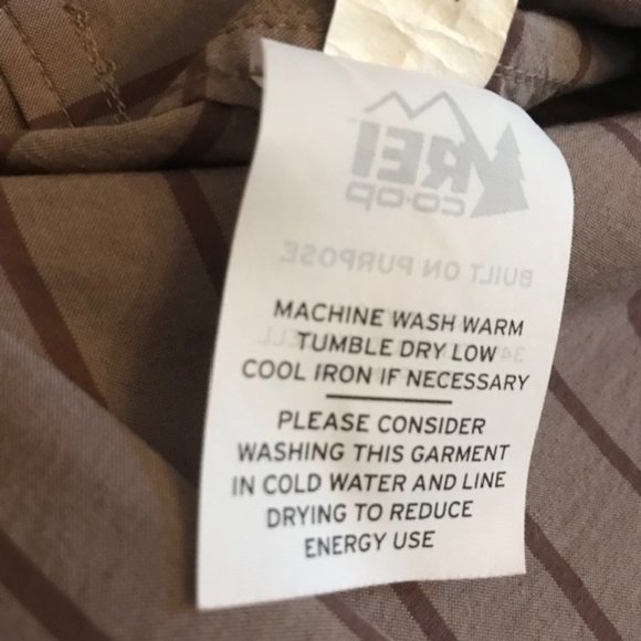 REI Taupe/Brown Striped Short Sleeve Shirt -  Size Large - Picture 8 of 9